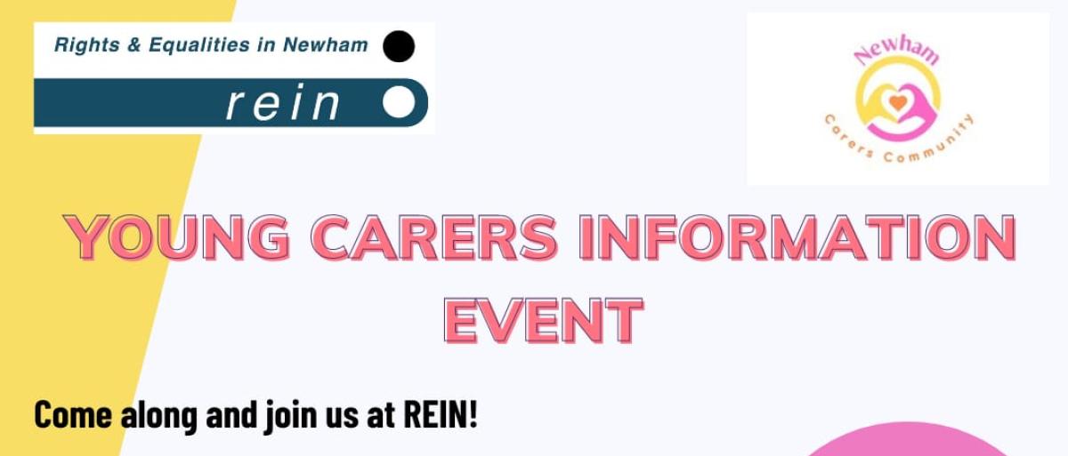Event details written in text with a green, white, pink and yellow background