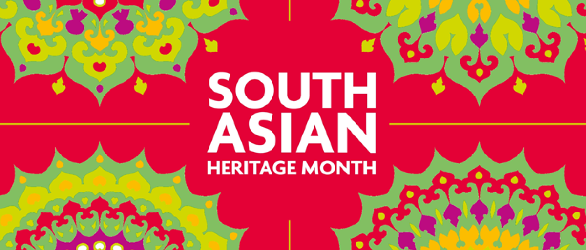 South Asian heritage month written in graphics 