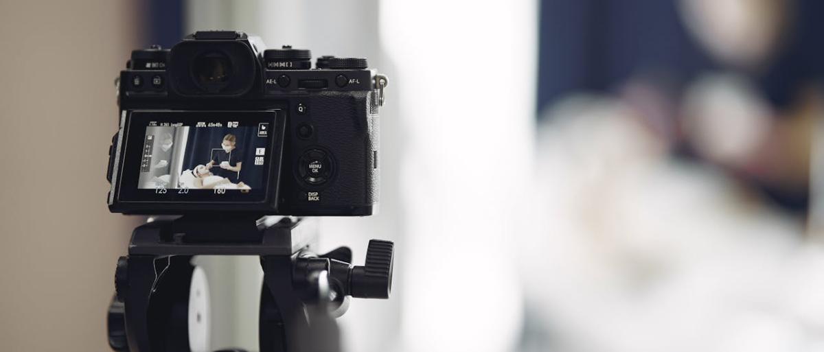 A camera on a stand