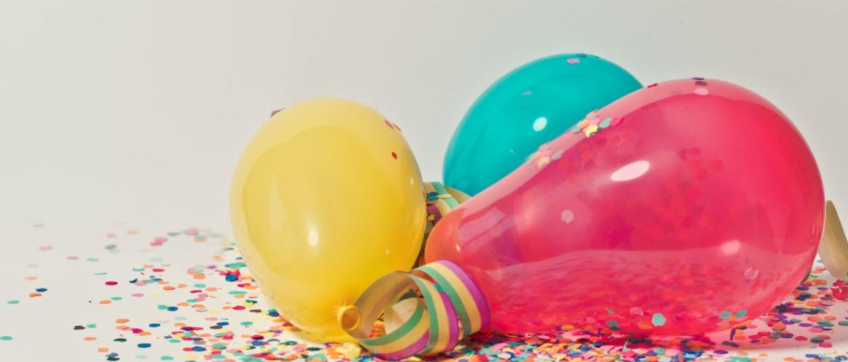 Balloons and confetti