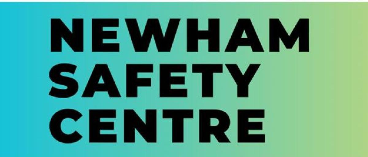 Newham safety centre free community event written in text