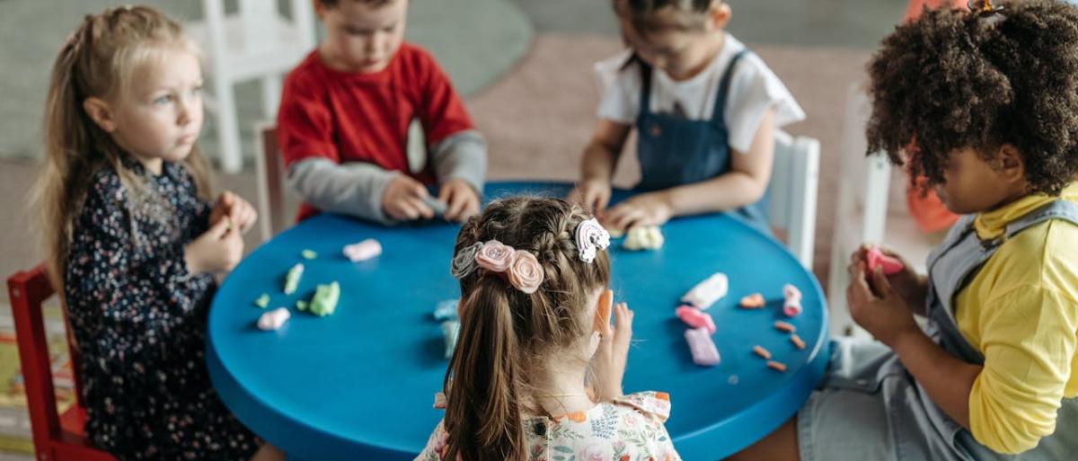 A group of children playing 