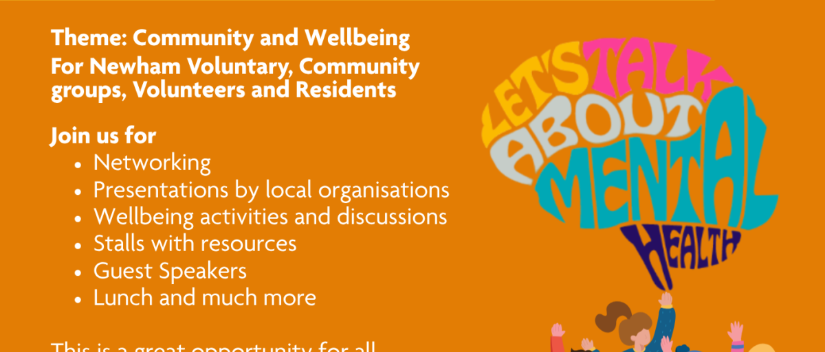 Event details and group of people in the poster