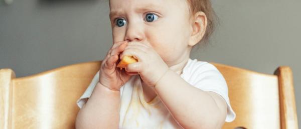 A baby eating