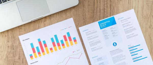 A CV on a table