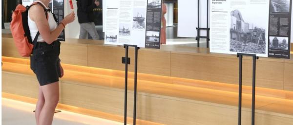 Someone looking at exhibitions 
