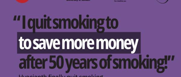 Text and picture of resident that quit smoking