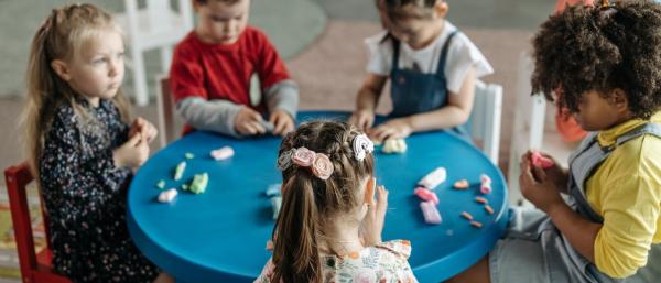 A group of children playing 