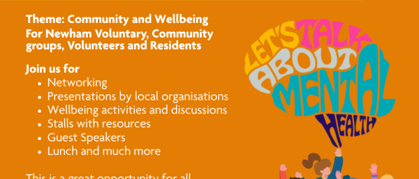 Event details and group of people in the poster