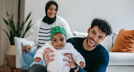 Mum and dad with a baby