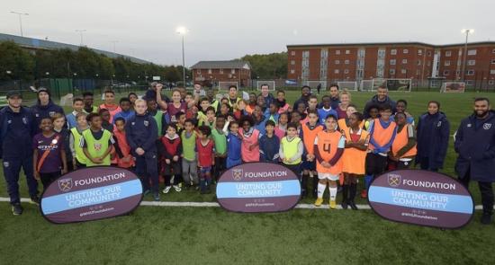 Young people together at a West Ham United Foundation event