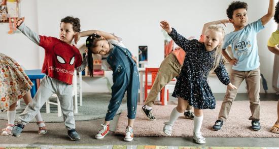 Kids exercising